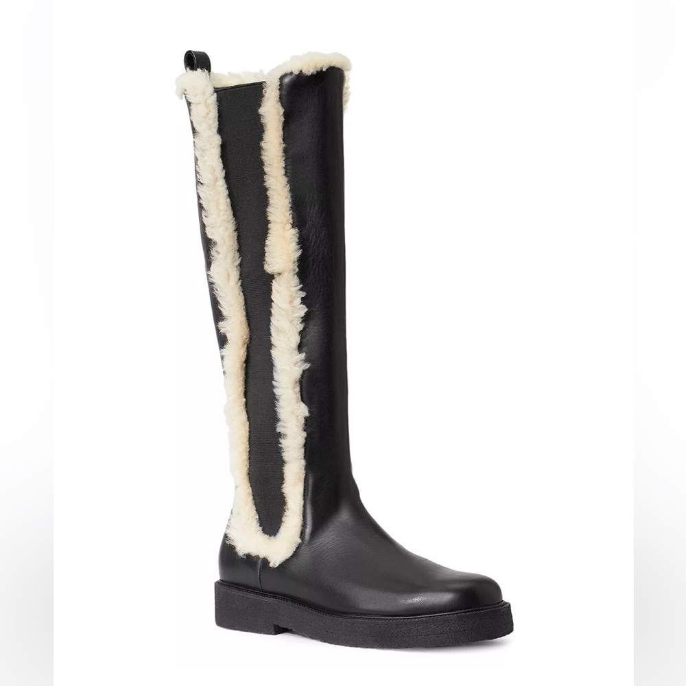 STAUD Palamino Shearling Trim Riding Boot
